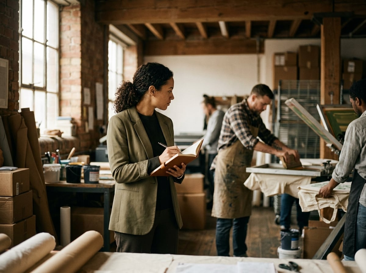 A consultant observing a small-business operation on site